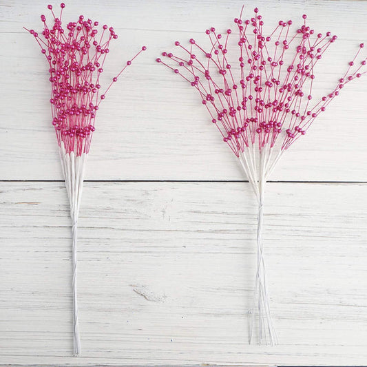 144 pcs Burgundy Beaded Pearl Sprays