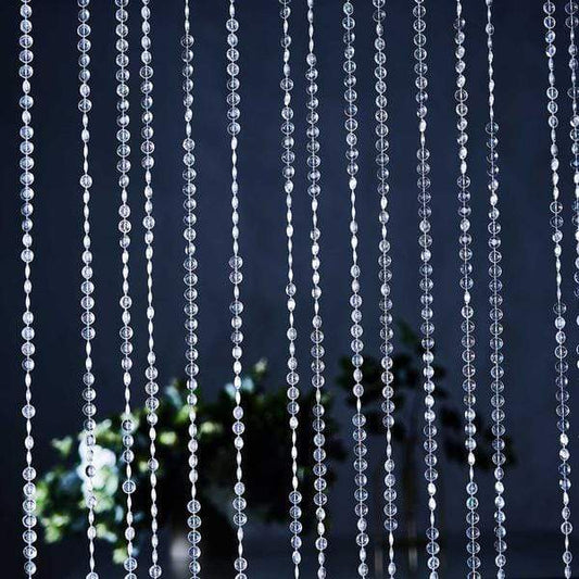 15 feet Iridescent Crystal Beaded Ceiling Drape Curtain Backdrop