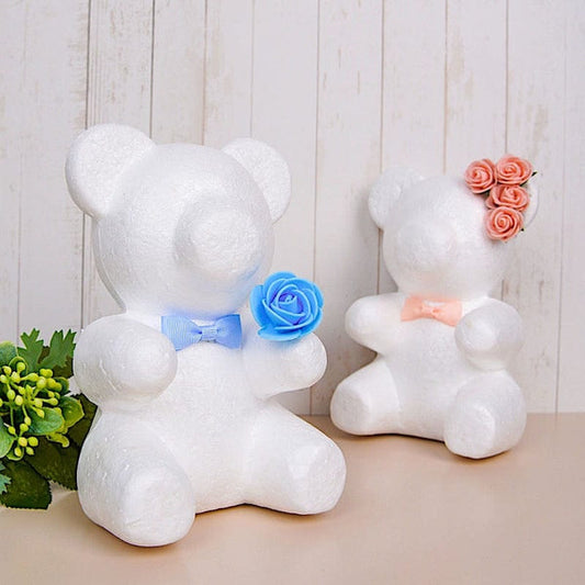 2 White 7 in Craft Foam Bear 3D Animal Model DIY Decoration