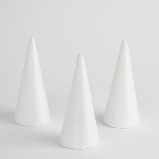 24 pcs 6" White Foam Cones