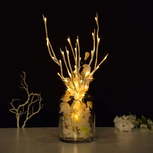 3 Warm White 31 in LED Trees Lighted Artificial Branches