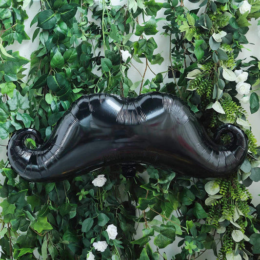31 in long Black Mustache Mylar Foil Balloon