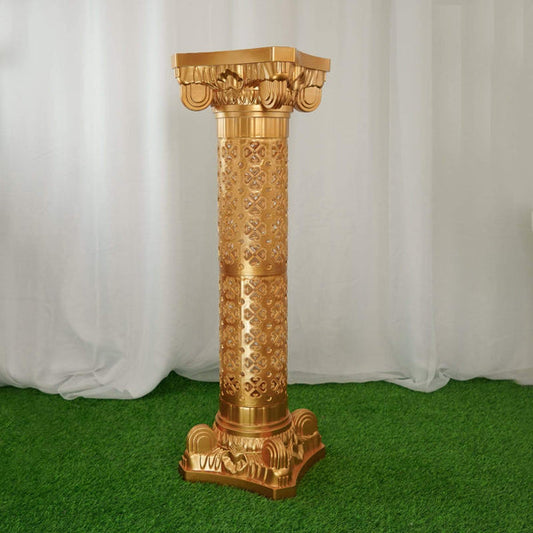 4 Gold 40 in tall Adjustable Roman Columns Plant Pedestal Stands