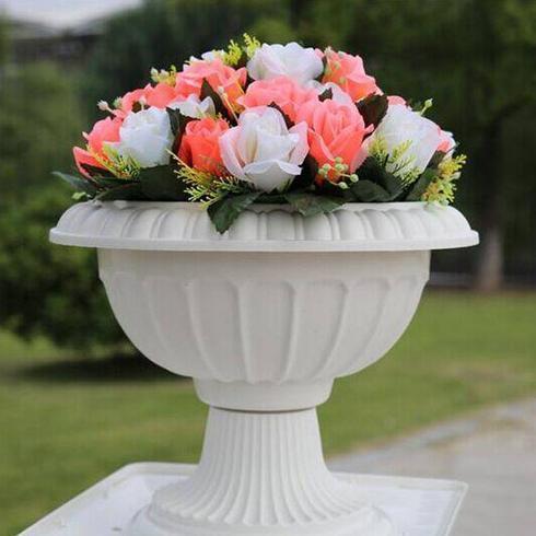 4 Off White 12 in Roman Vases Wedding Party Centerpieces