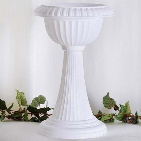 4 White 22 in tall Italian Pedestal Flower Pots Vases