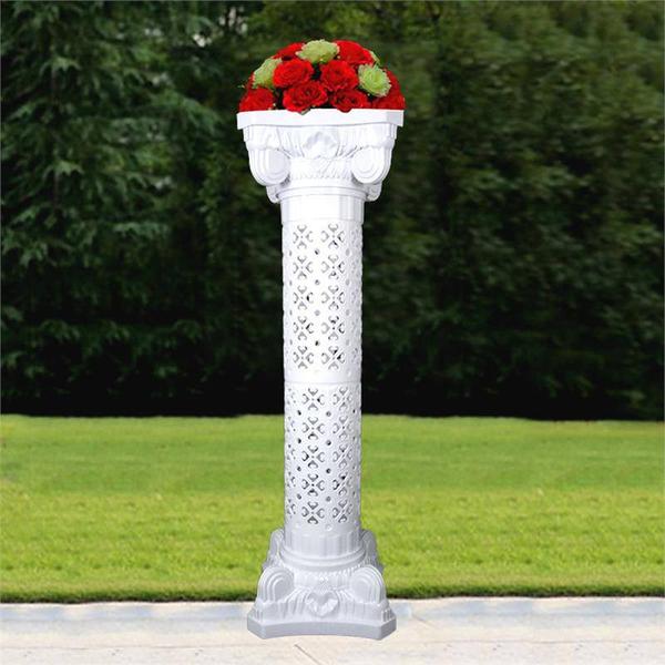 4 White 42 in tall Adjustable Roman Columns Plant Pedestal Stands