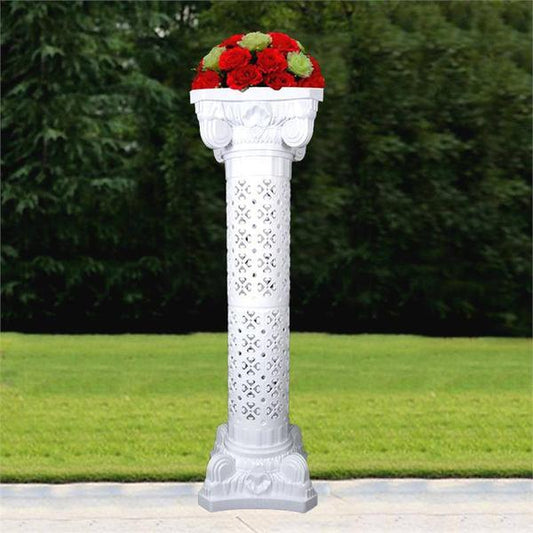 4 White 42 in tall Adjustable Roman Columns Plant Pedestal Stands