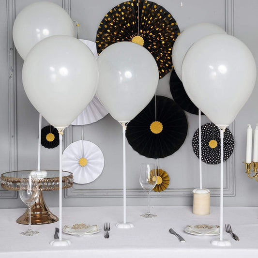 5 White 17 in tall Balloons Column Stand Sticks Holders