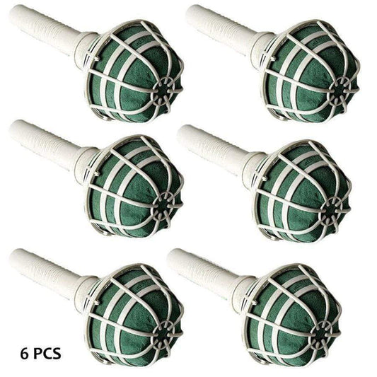 6 pcs 7" White Straight Handle Wedding Bouquet Holders