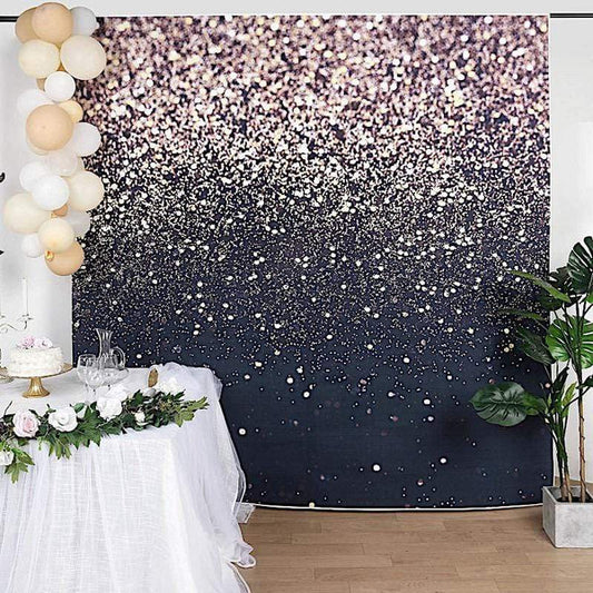 8 ft Vinyl Photography Background Gold Glitter Printed Party Backdrop