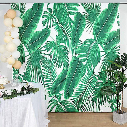 8 ft Vinyl Photography Background Tropical Leaves Printed Party Backdrop