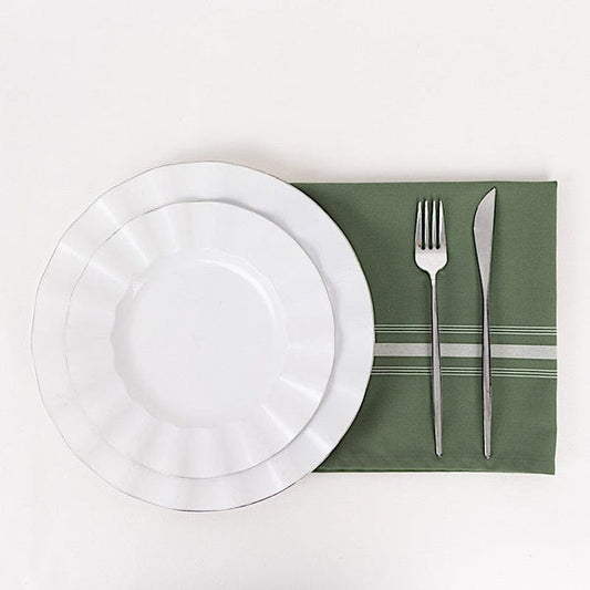 10 pcs 18" x 22" Polyester Bistro Napkins with Stripes