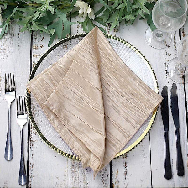 5 Crinkled Accordion Taffeta Dinner Table Napkins