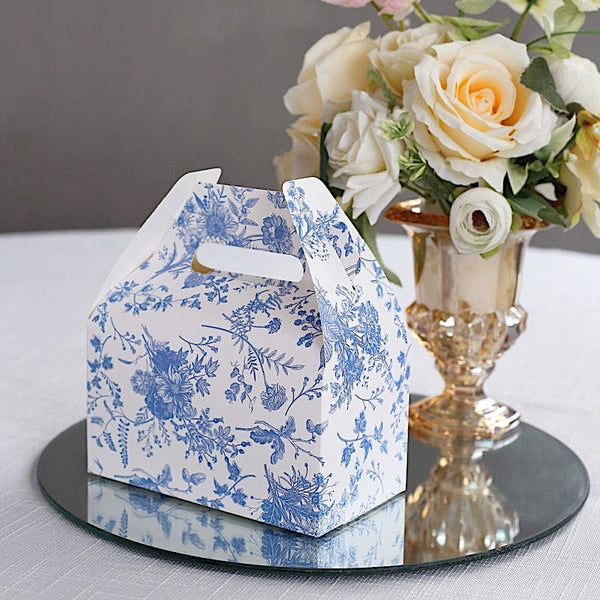 25 Floral Printed Tote Gift Boxes Party Favor Holders
