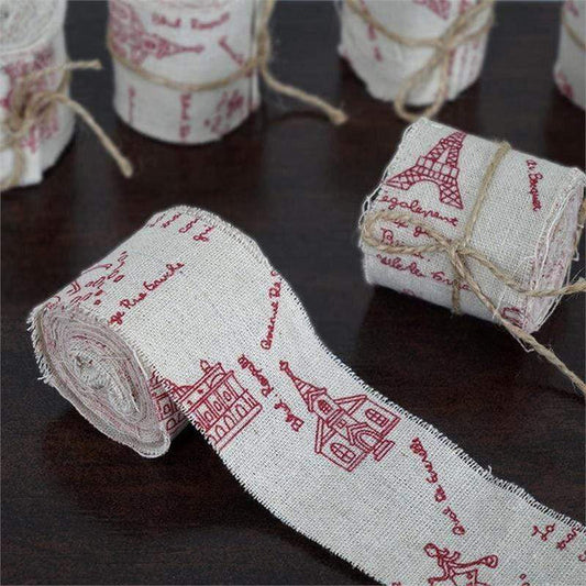 2 inch x 38.4 yards Eiffel Tower Cotton Ribbon