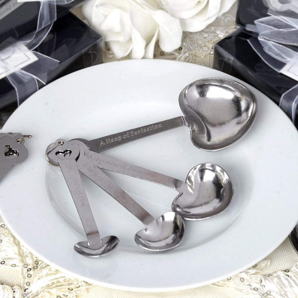 4 Double Heart Measuring Spoons in a Gift Box