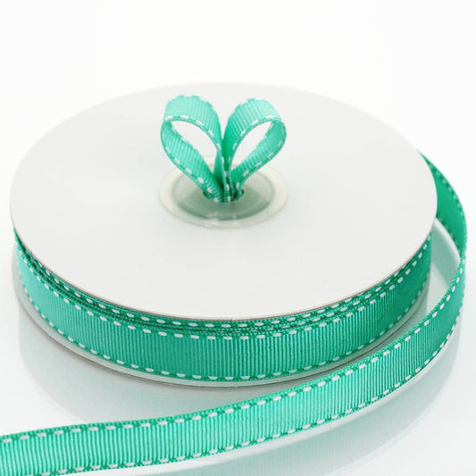 5/8 inch x 25 yards Hunter Green Stitched Grosgrain Ribbon
