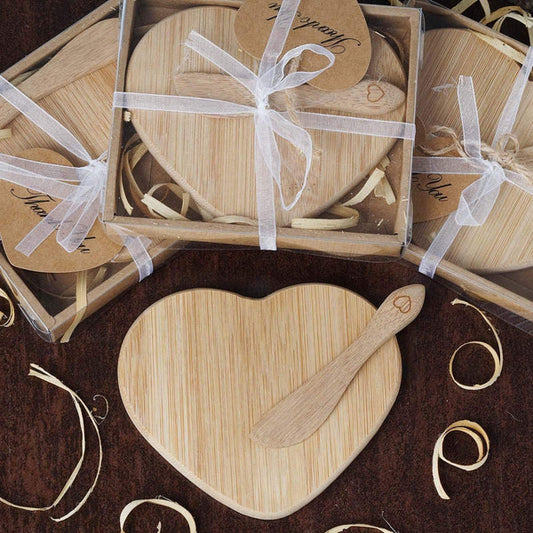 Bamboo Heart Shaped Board Gift Set