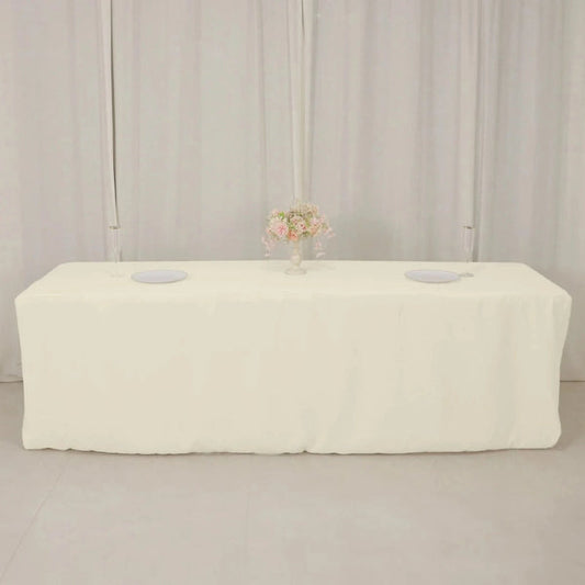 8 feet Fitted Premium Polyester Rectangle Tablecloth