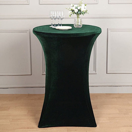 Round Fitted Cocktail Table Cover Premium Velvet Tablecloth