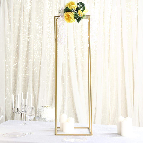 2 Rectangular 40 in tall Metal Geometric Flower Stands Centerpieces