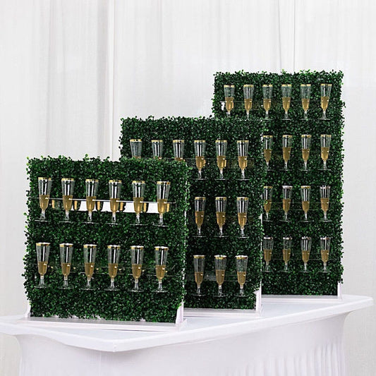 3 Green Boxwood Champagne Display Stand