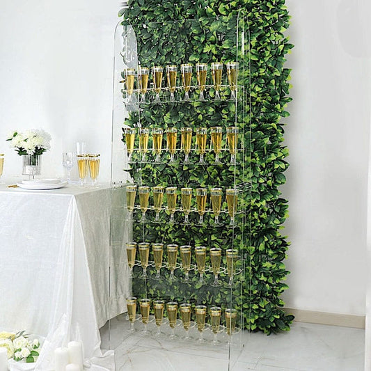 5 feet Clear 5-Tier Acrylic Wine Glass Rack Champagne Flute Holder Stand