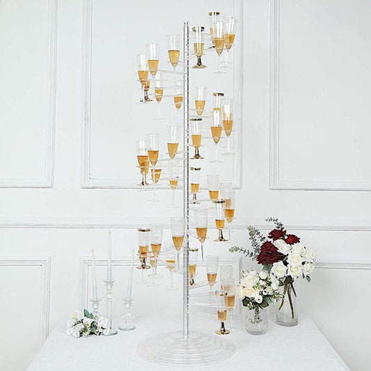 Clear 4.5 feet Spiral Acrylic Champagne Glass Flute Holder Display Stand