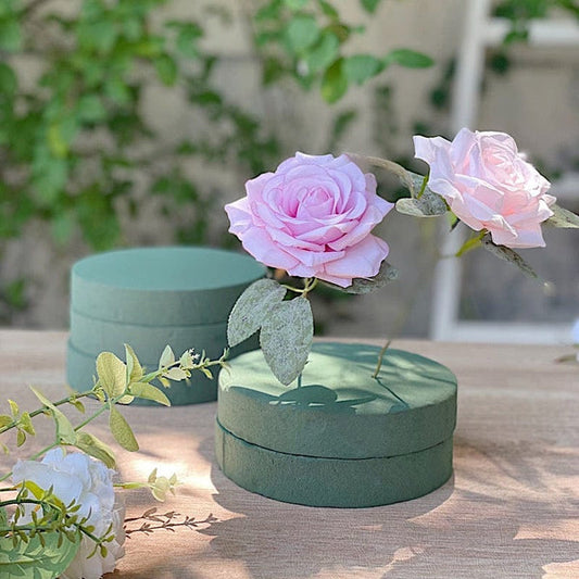 6 Green 6 in Round Floral Foam Blocks for Fresh Flowers