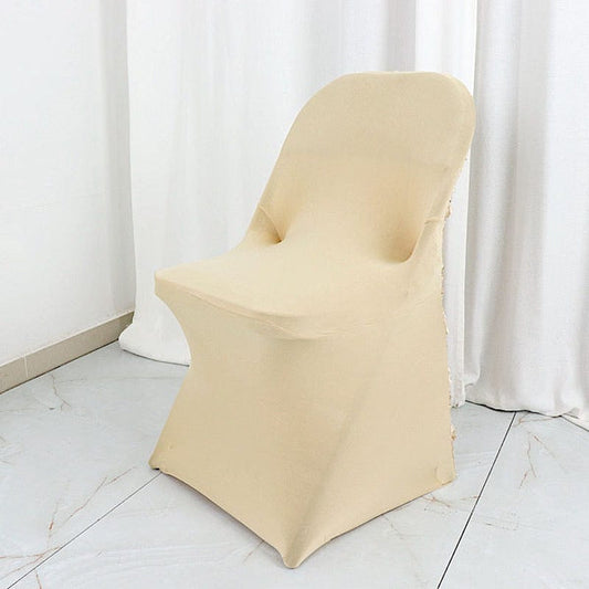 Satin Rosette Back Spandex Stretchable Fitted Folding Chair Cover