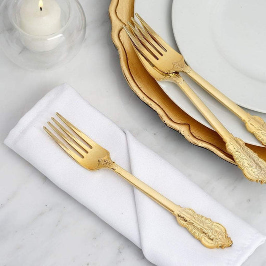24 pcs 8 in long Metallic Disposable Plastic Party Forks