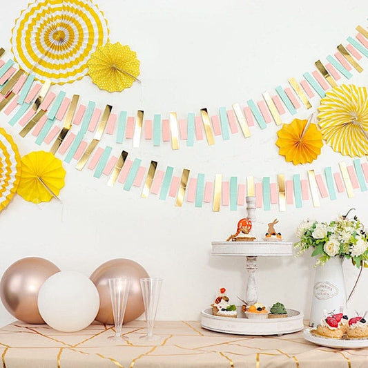 6.5 feet Metallic Rectangle Paper Strips Hanging Party Garland