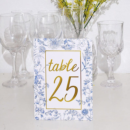 25 Double Sided 7 in Paper 1-25 Wedding Table Numbers