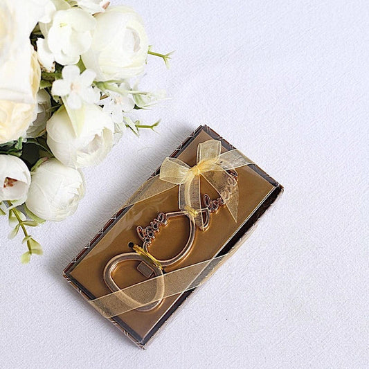 4 in Gold Infinity Sign Love Forever Metal Bottle Opener with Gift Box