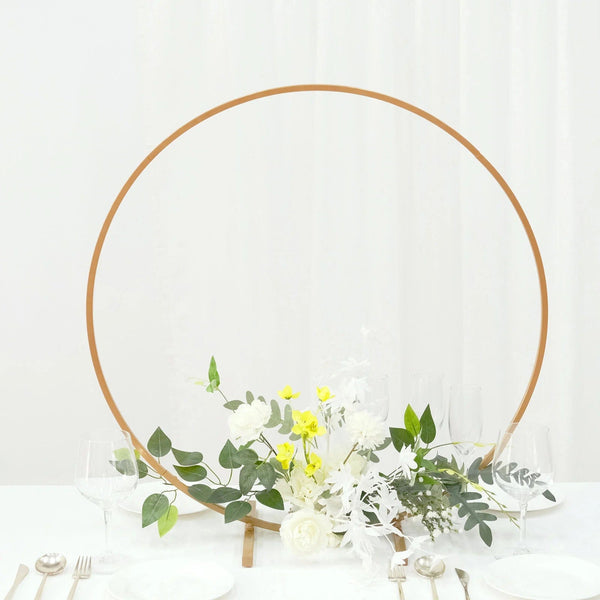 28 in Round Metal Floral Hoop Standing Wreath Table Centerpiece