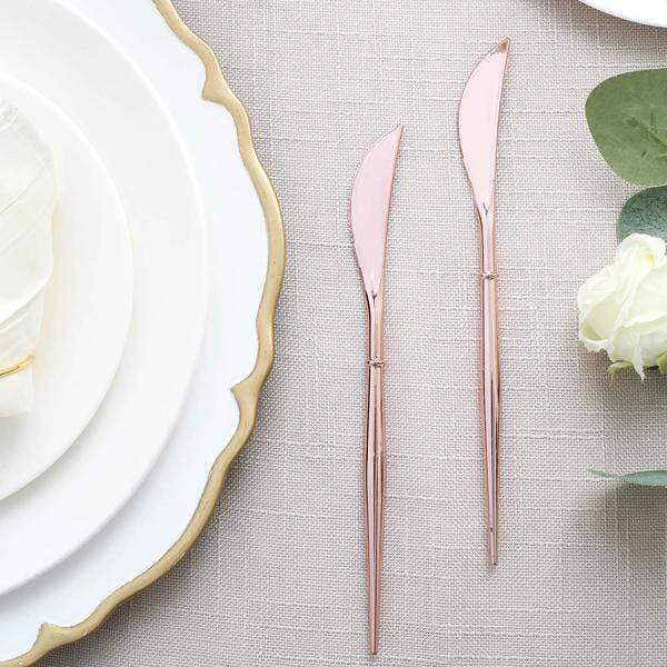 24 Metallic 8 in Plastic Knives Disposable Cutlery