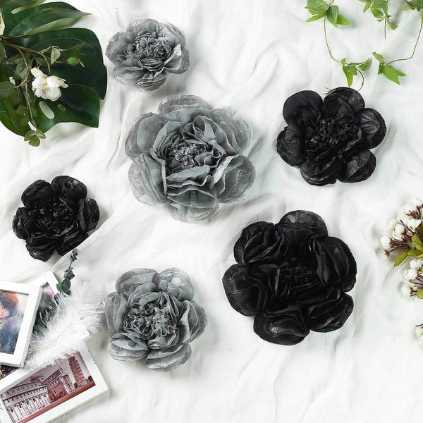 6 pcs 7 in 9 in 11 in Paper Peony Tissue Flowers