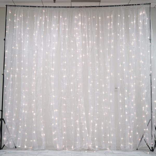 18 feet x 9 feet LED Lights with Organza Backdrop Curtain