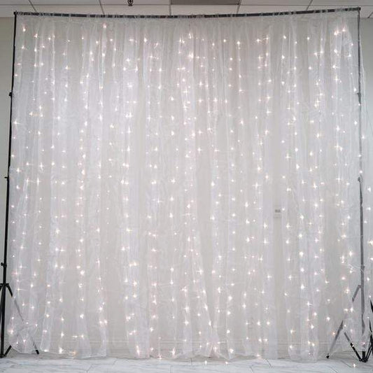 18 feet x 9 feet LED Lights with Organza Backdrop Curtain