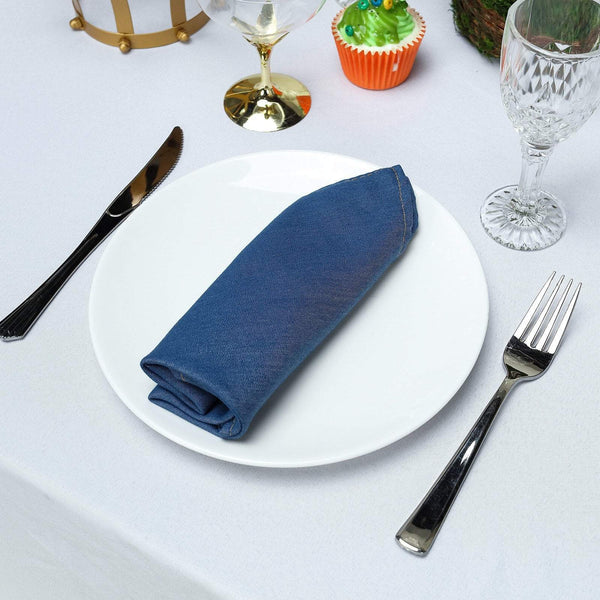5 pcs 17x17 in wide Dark Blue Faux Denim Polyester Napkins