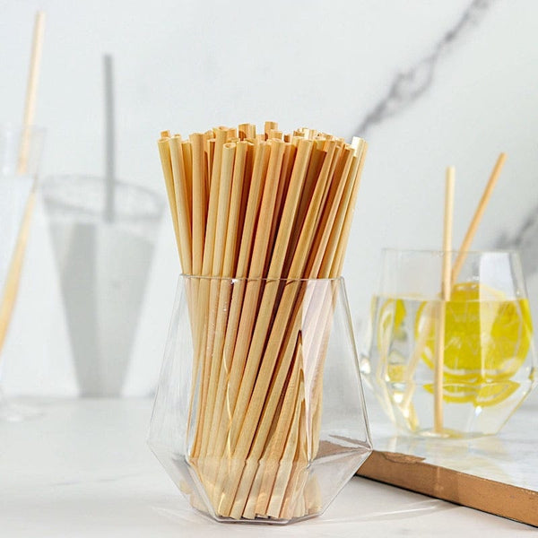 100 Natural 6 in Wheat Sustainable Drinking Straws