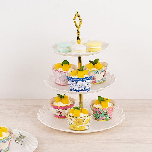 24 Round Assorted Vintage Mixed Floral Paper Cupcake Wrappers