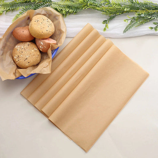 50 Natural 12 in Square Pre-cut Wax Paper Wrappers Food Basket Liners