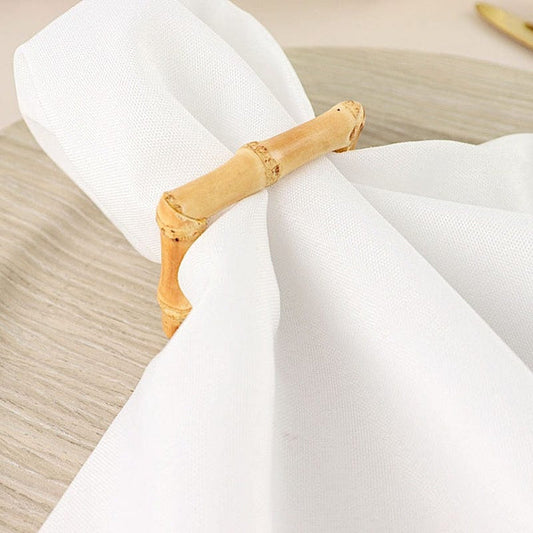 4 Natural Square Bamboo Wood Napkin Rings