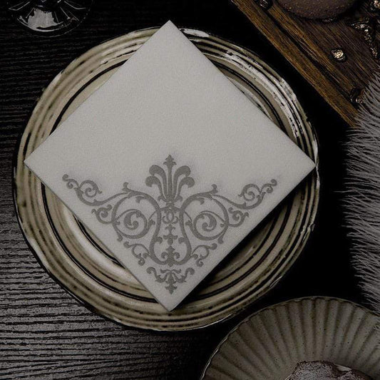 20 pcs 10x10 in Metallic Fleur Design Paper Cocktail Napkins