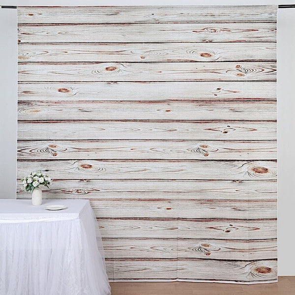 8 ft White Washed Vinyl Photography Background Wood Printed Party Backdrop