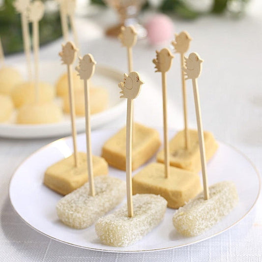 100 Natural Bamboo Skewers Bird Top Sustainable Cocktail Picks