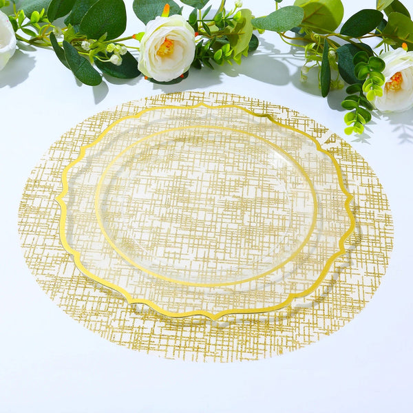 10 Metallic 13 in Round Polyester Glitter Mesh Placemats