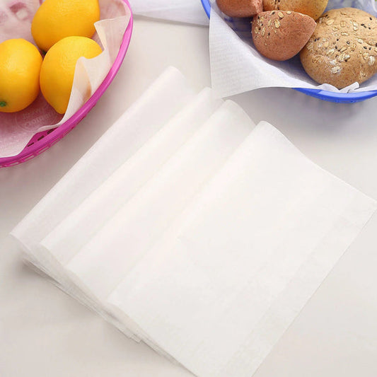 50 White 9x10 in Rectangle Pre-cut Wax Paper Wrappers Food Basket Liners