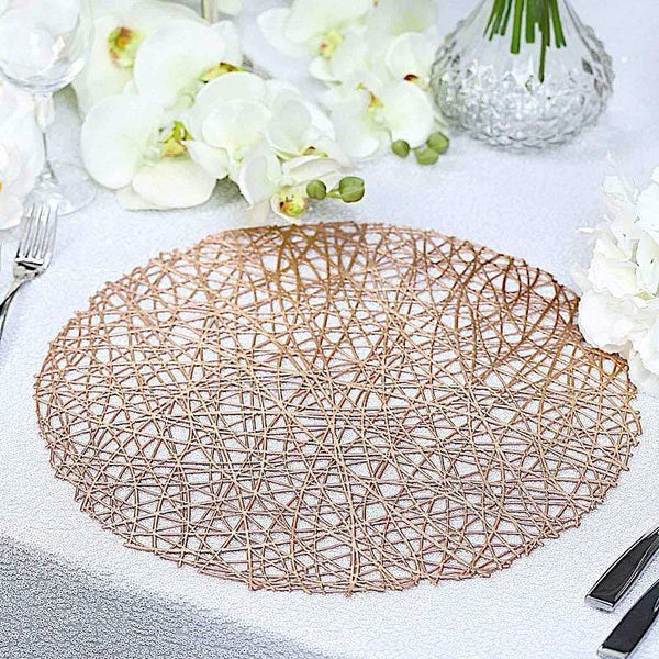 6 pcs 15 in wide Round Vinyl String Placemats
